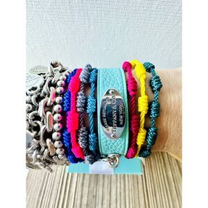 Return To Tiffany & Co Narrow T Blue Leather Bracelet, S/M, Silver